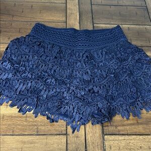 Vanity Navy Lace Women Shorts